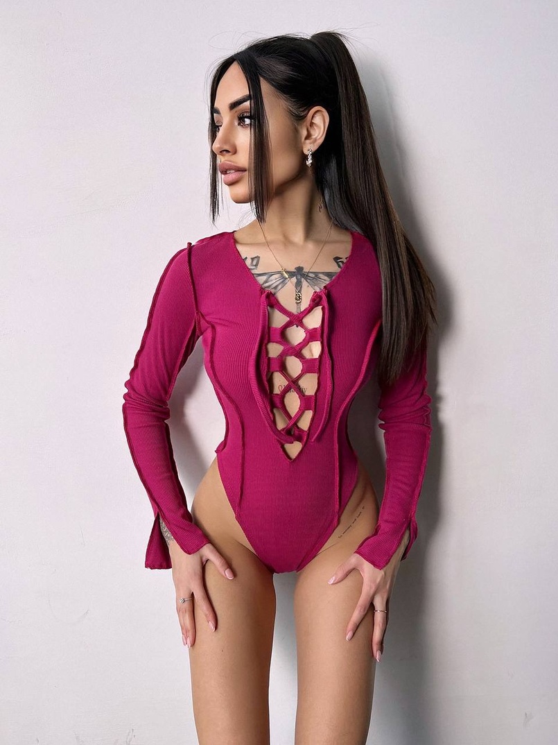 Трикотажне боді зі шнурівкою Трикотажне боді зі шнурівкою | PUSHKA SHOP