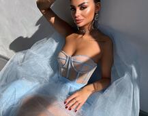 Комплект: корсет бюстьє декорований стразами + пишна спідниця максі  Ручна робота  Комплект: корсет бюстьє декорований стразами + пишна спідниця максі  Ручна робота  | PUSHKA SHOP