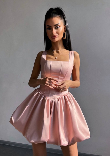Атласна корсетна сукня міні  | PUSHKA SHOP