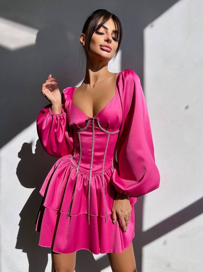 Сукня з корсетом, декорованим стразами  Ручна робота  Сукня з корсетом, декорованим стразами  Ручна робота  | PUSHKA SHOP