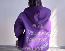 Трендове худі over size із сяючими стразами  | PUSHKA SHOP