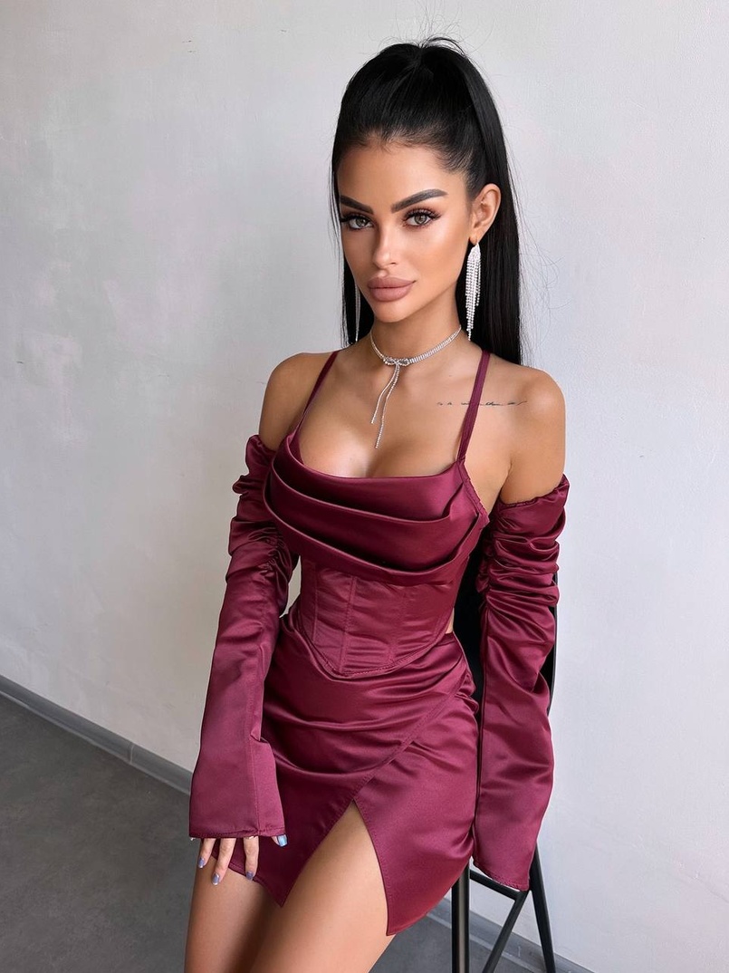 Комплект: корсет з рукавами    + спідниця міні з драпіруванням   Комплект: корсет з рукавами    + спідниця міні з драпіруванням   | PUSHKA SHOP