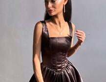 Атласна корсетна сукня міні  Атласна корсетна сукня міні  | PUSHKA SHOP