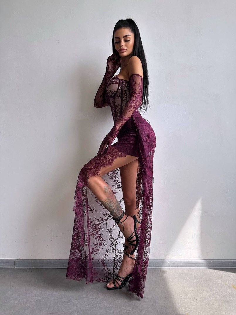 Корсетна сукня максі з рукавичками  | PUSHKA SHOP