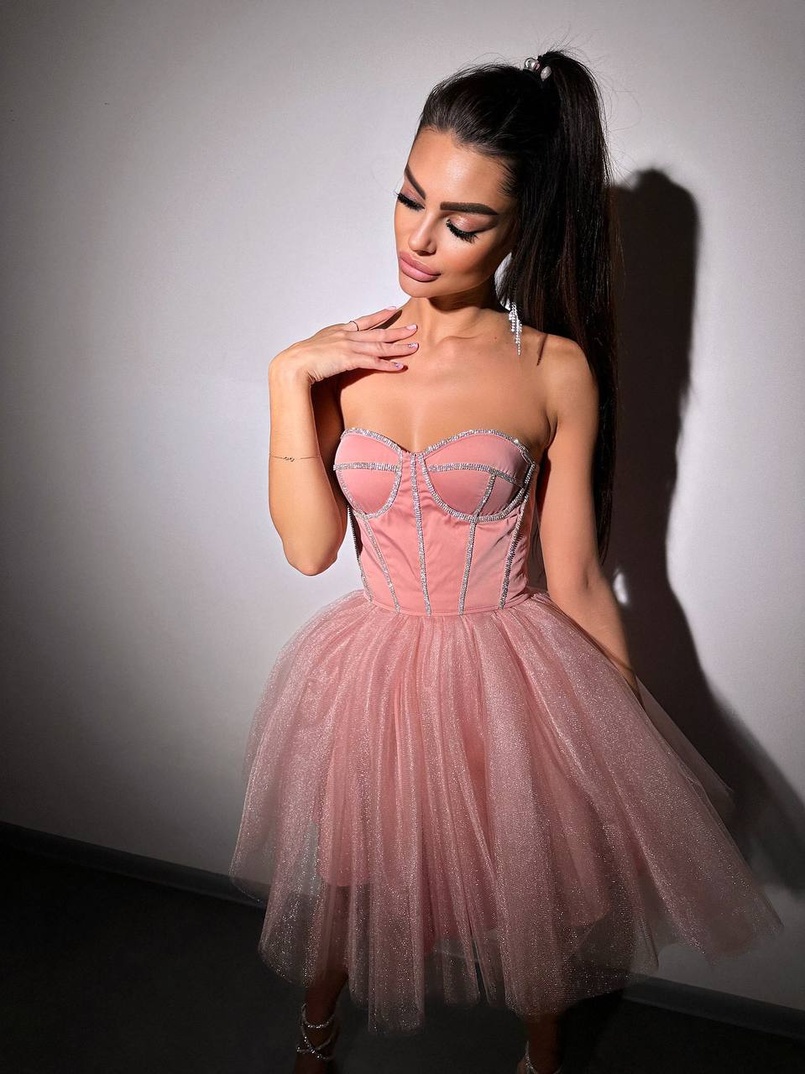 Комплект: корсет, декорований стразами  +  пишна фатинова спідниця Комплект: корсет, декорований стразами  +  пишна фатинова спідниця | PUSHKA SHOP