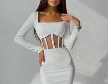 Приталенное платье с корсетной вставкой и  юбкой-карандашом  Приталенное платье с корсетной вставкой и  юбкой-карандашом  | PUSHKA SHOP