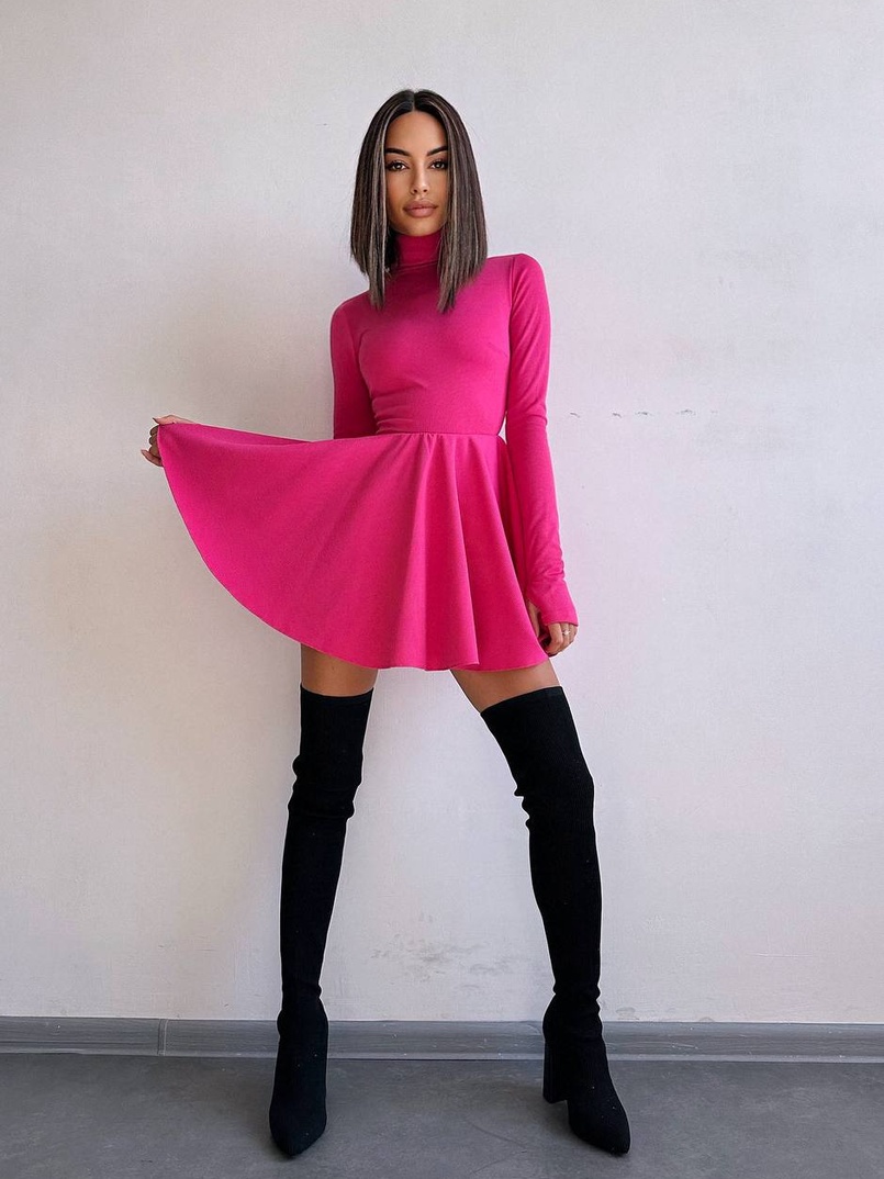 Сукня міні зі спідницею-сонцем  Сукня міні зі спідницею-сонцем  | PUSHKA SHOP