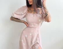 Платье миди со шнуровкой на спинке  | PUSHKA SHOP