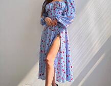 Сукня міді з квітковим принтом  Сукня міді з квітковим принтом  | PUSHKA SHOP