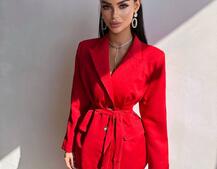 Комплект: піджак + блуза з баской + мереживна спідниця-шорти  Комплект: піджак + блуза з баской + мереживна спідниця-шорти  | PUSHKA SHOP