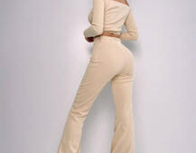 Комплект : штани кльош і топ з елементами корсету  Комплект : штани кльош і топ з елементами корсету  | PUSHKA SHOP