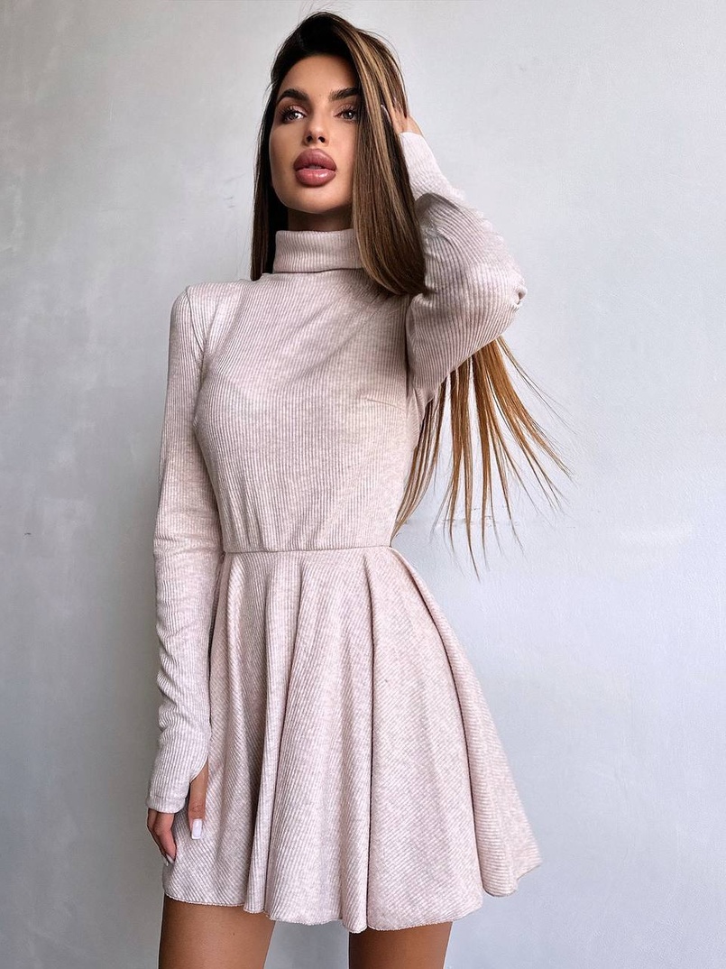 Трикотажна сукня міні із спідницею сонцем     Трикотажна сукня міні із спідницею сонцем     | PUSHKA SHOP