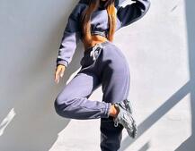 Базовий костюм на флісі з об'ємними капюшоном Базовий костюм на флісі з об'ємними капюшоном | PUSHKA SHOP