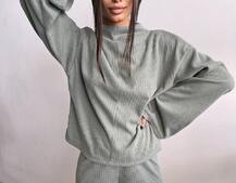 Повсякденний костюм із теплого трикотажу-рубчика Повсякденний костюм із теплого трикотажу-рубчика | PUSHKA SHOP