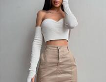 Комплект: коттонова  спідниця + топ з філіжанками  Комплект: коттонова  спідниця + топ з філіжанками  | PUSHKA SHOP